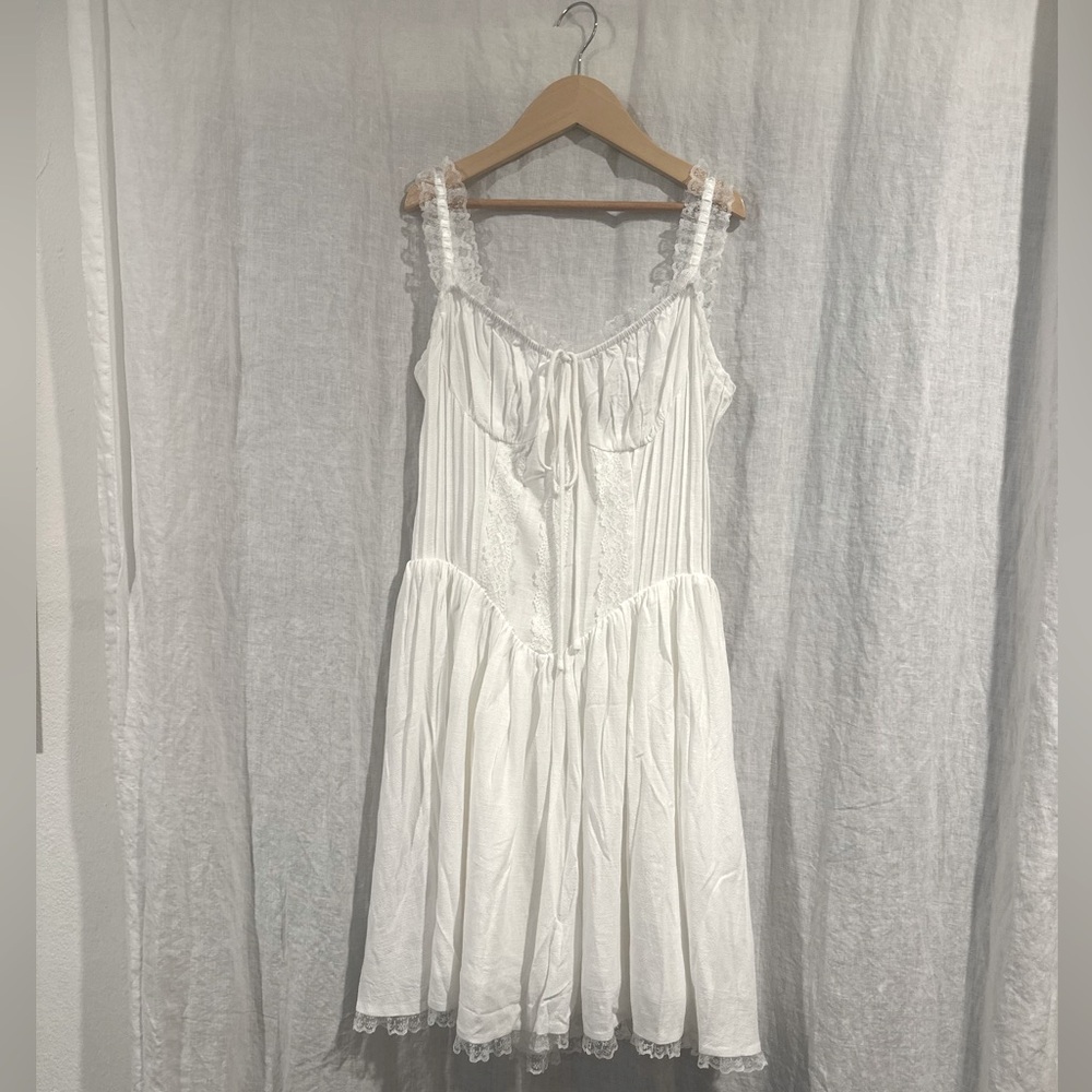 nothing fits but | mini linen dress and vest set (m) (nwt)